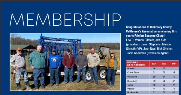 cattlemen's members in front of squeeze chute